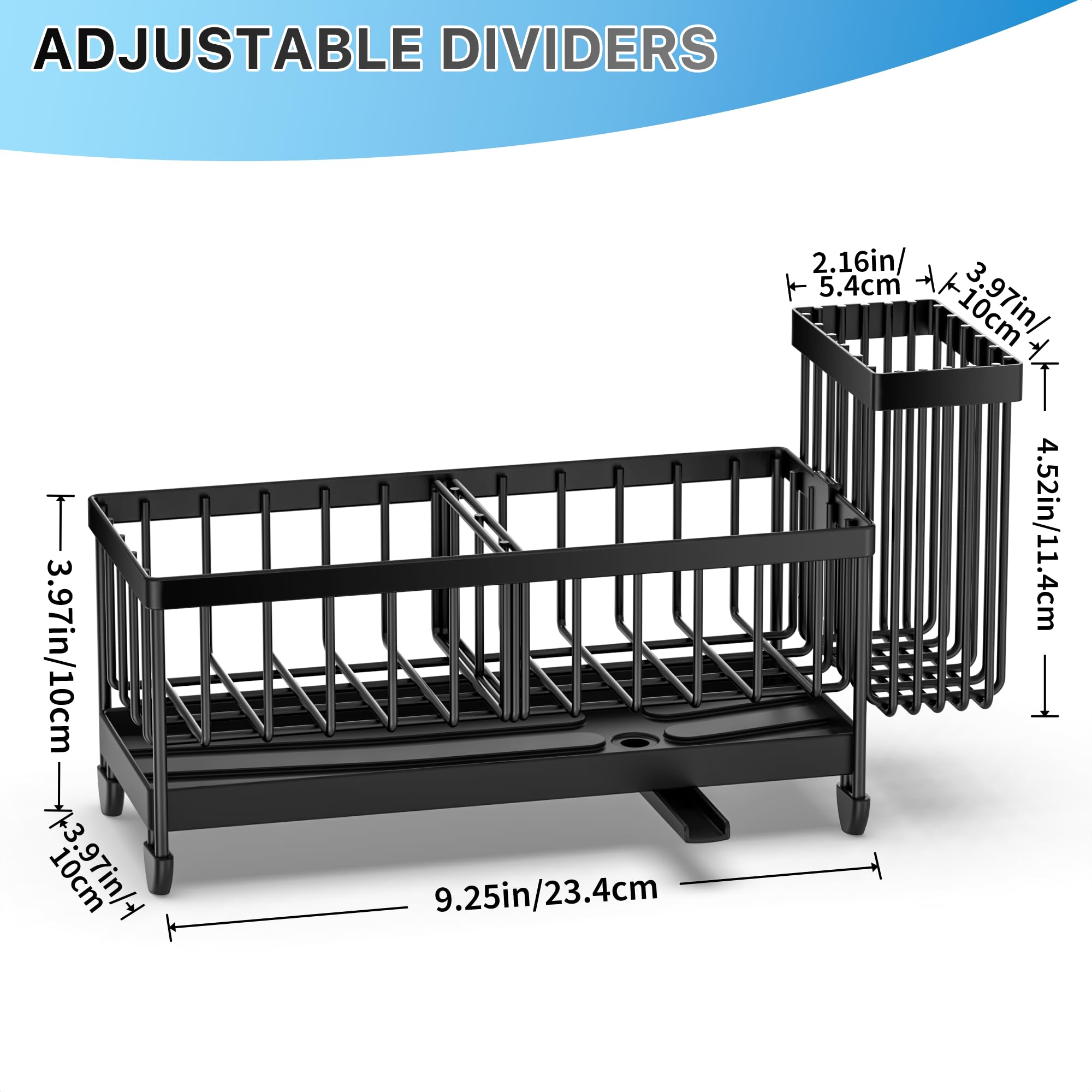 Premium Stainless Steel Sink Caddy with Brush Holder