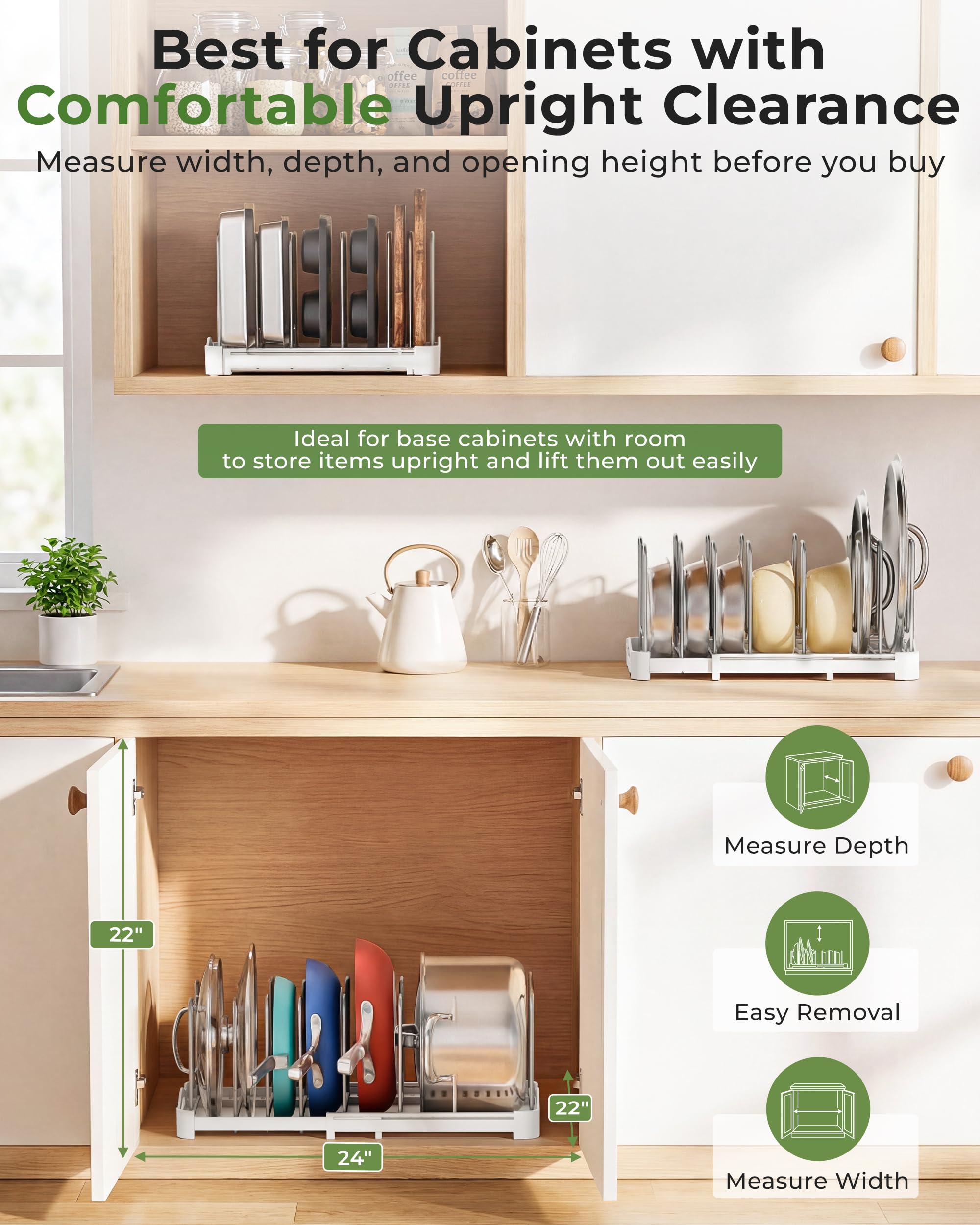 Extendable Kitchen Organizer for Bakeware and Lids