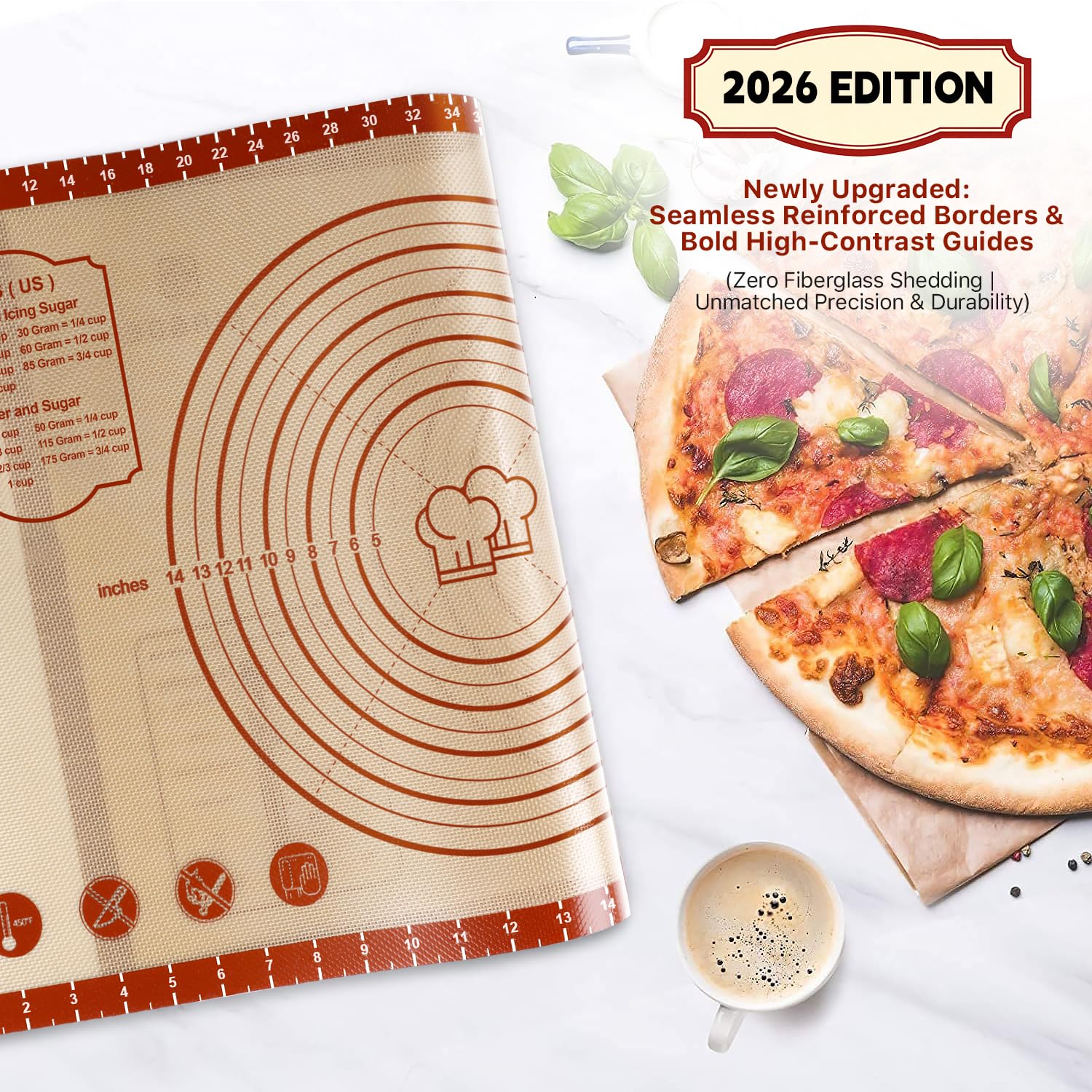 Extra Thick Silicone Baking Mat with Measurement Guides