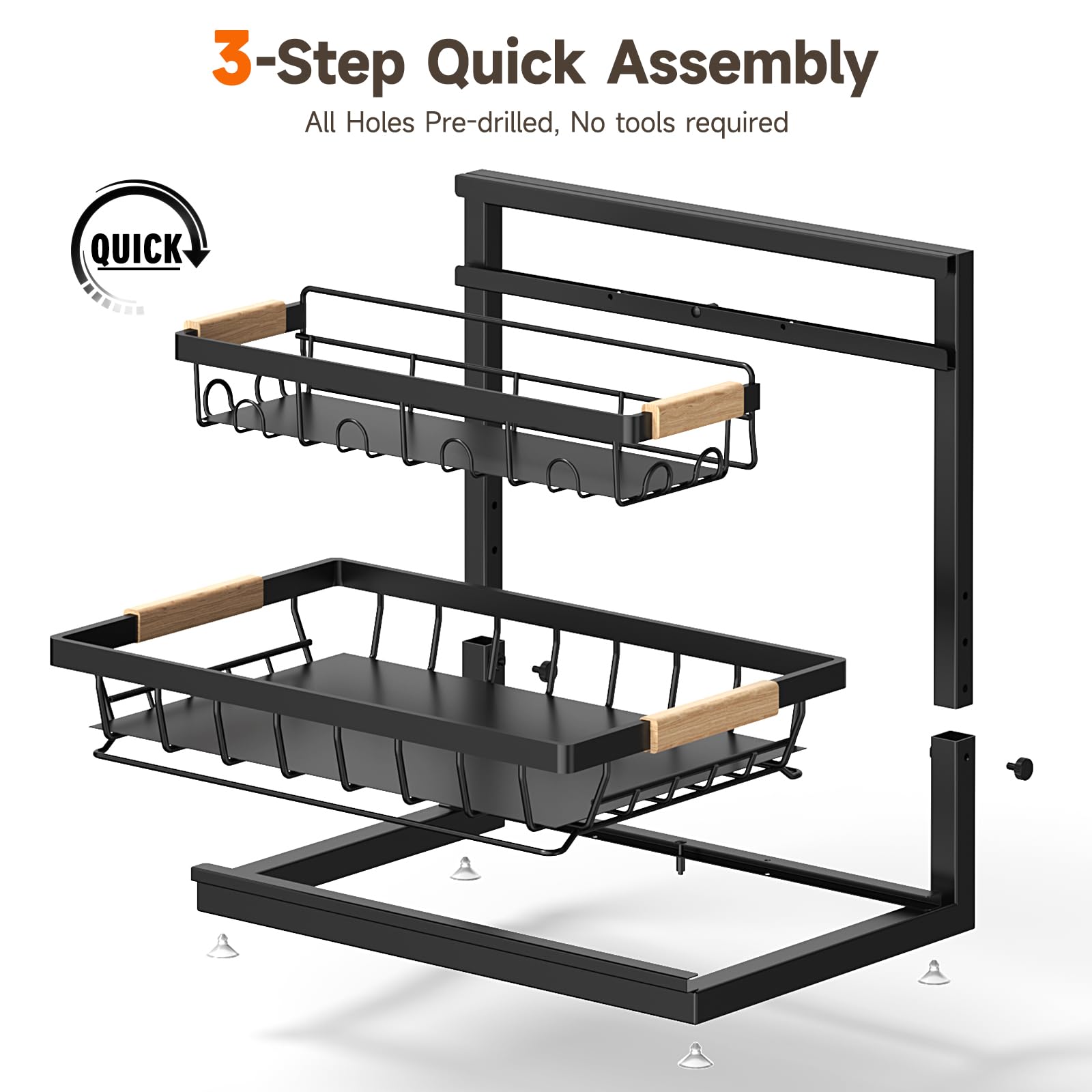 Height-Adjustable Two-Tier Under Sink Organizer
