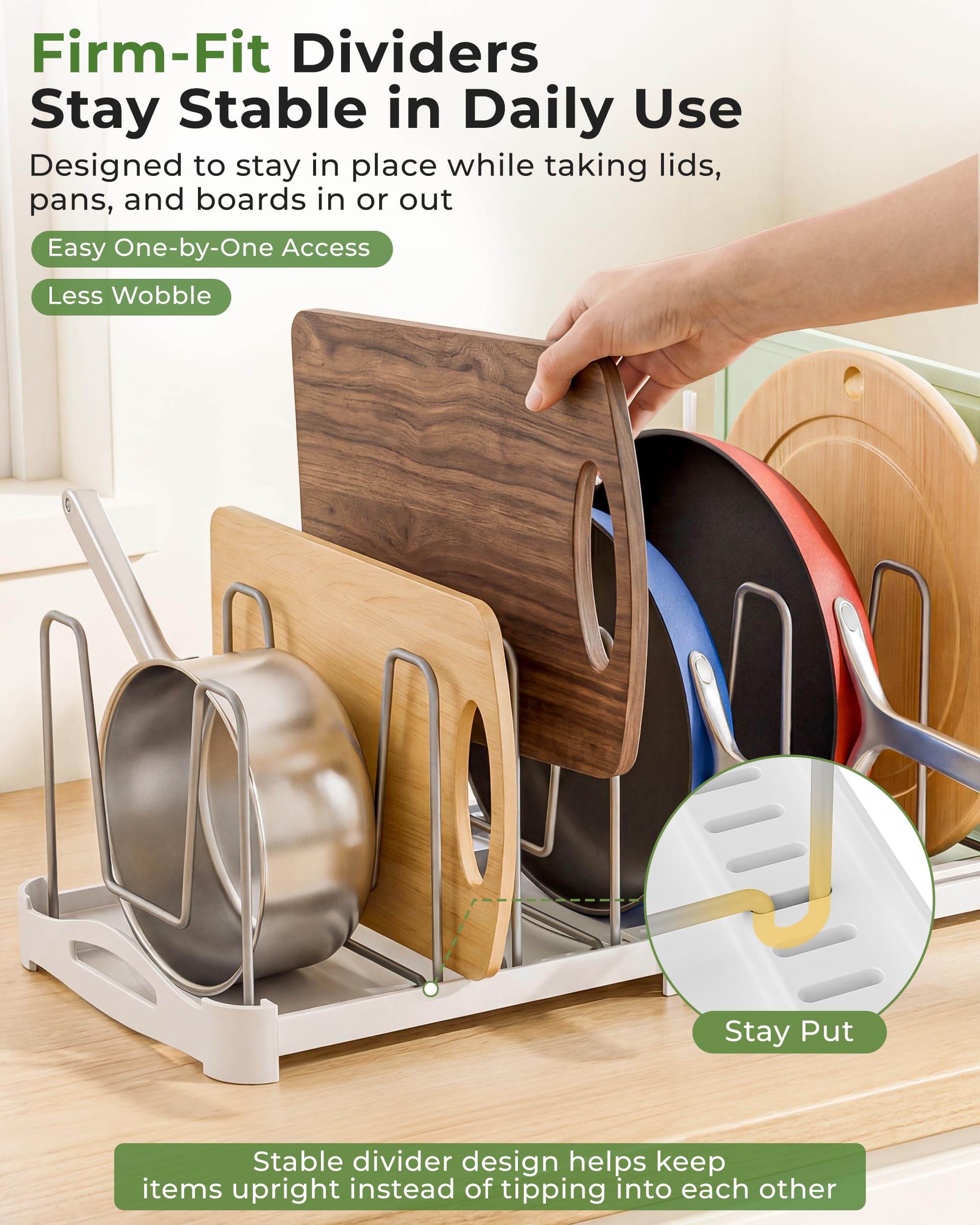 Extendable Kitchen Organizer for Bakeware and Lids