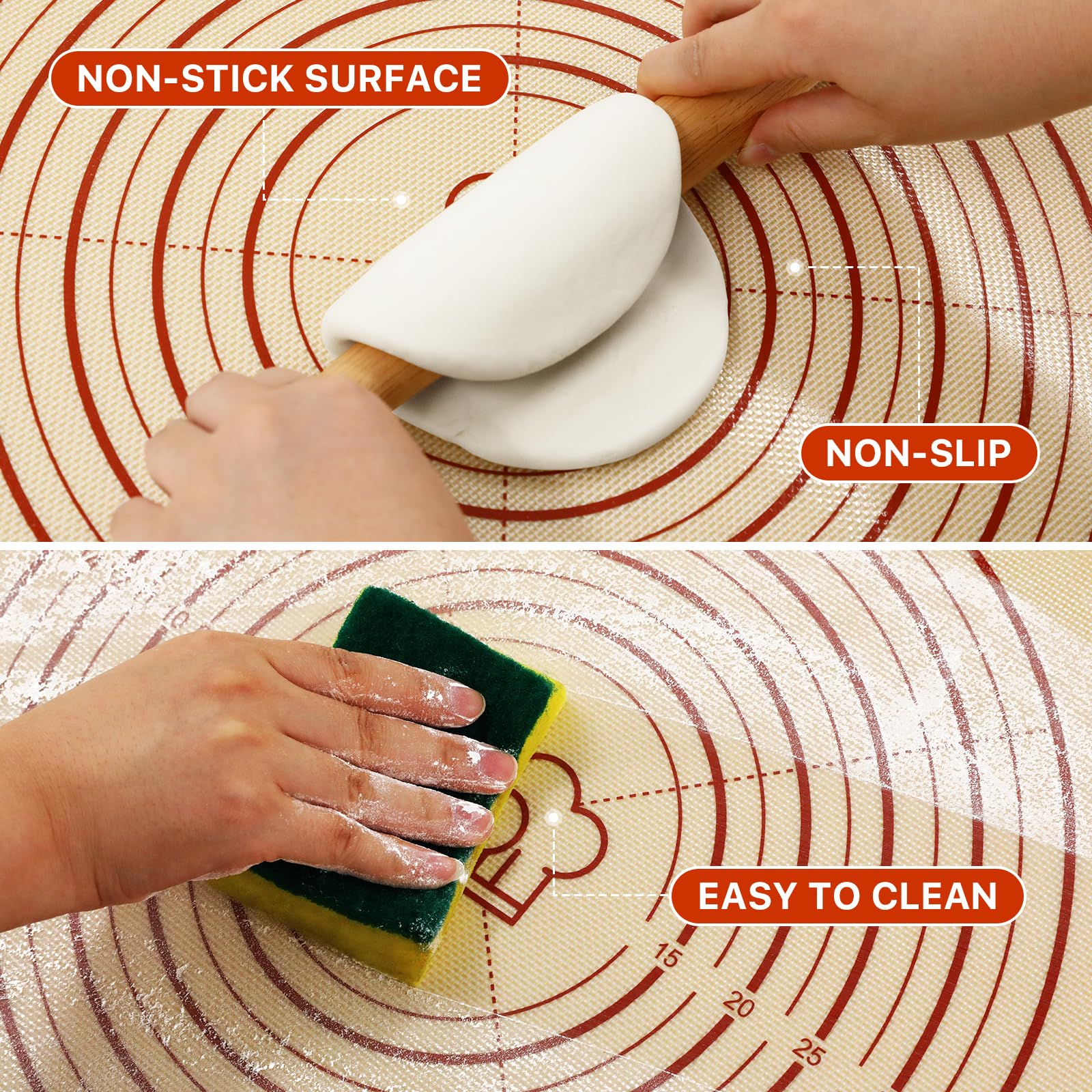 Extra Thick Silicone Baking Mat with Measurement Guides