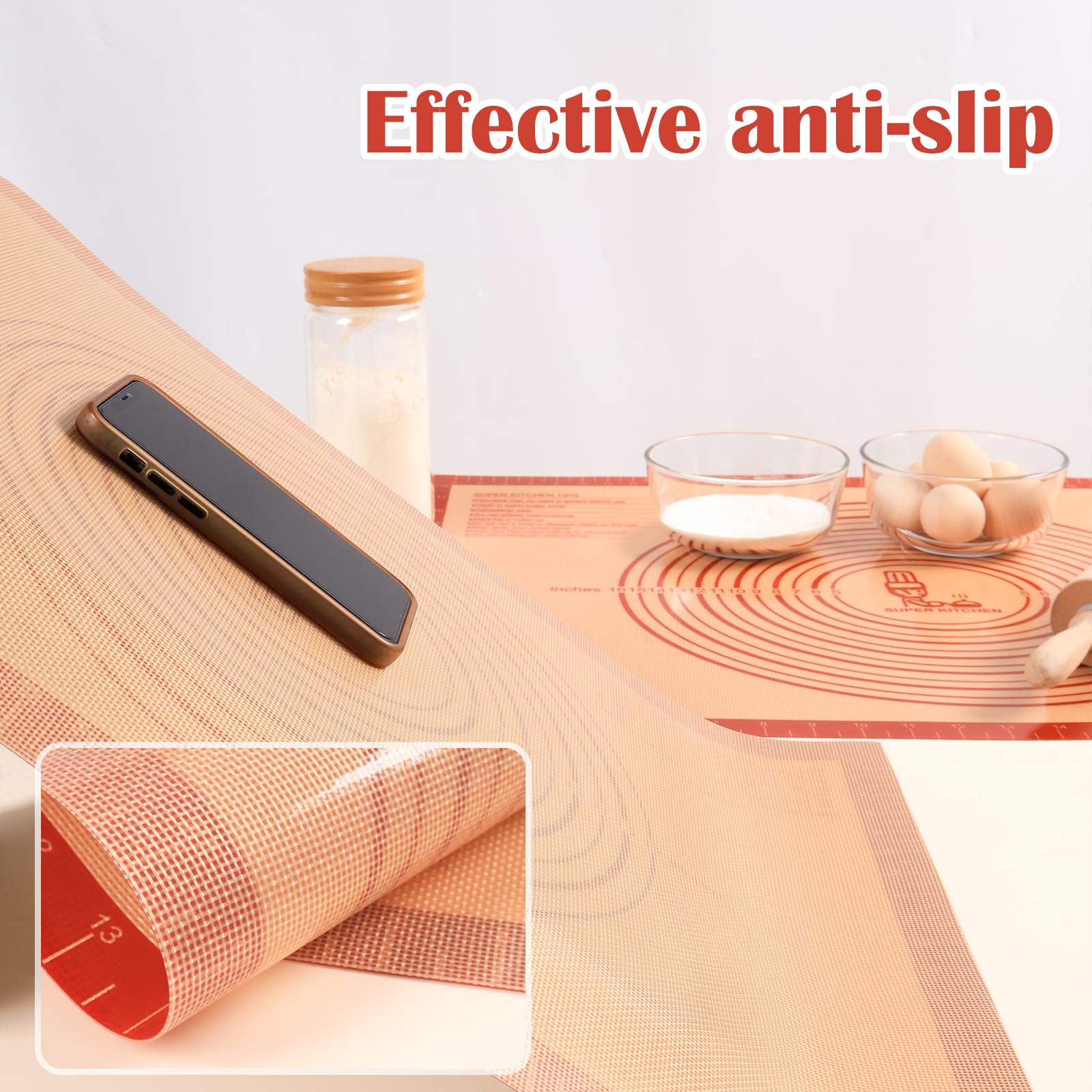 Extra Large Non-slip Silicone Pastry Mat with Measurements, 28'' x 20''