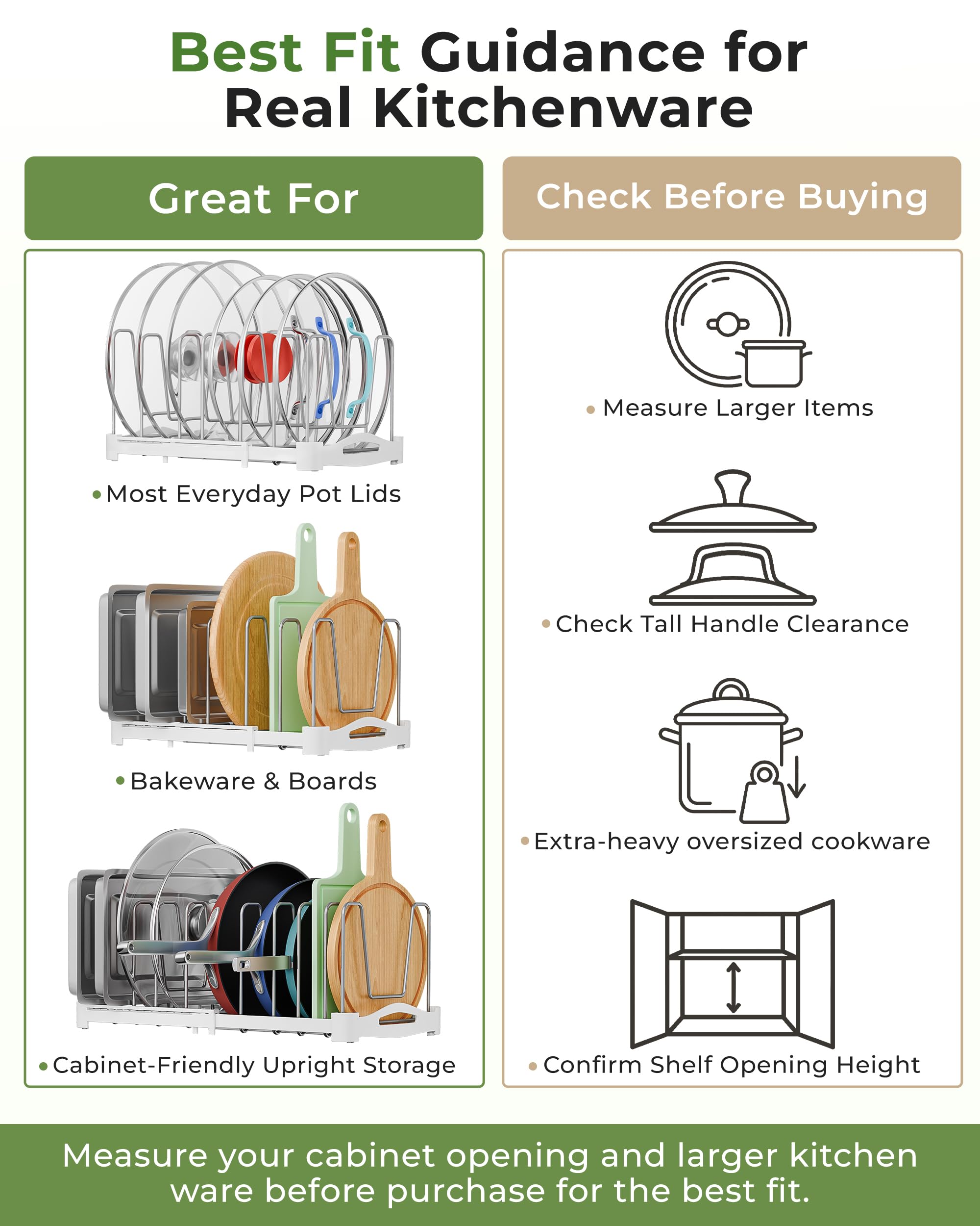 Extendable Kitchen Organizer for Bakeware and Lids
